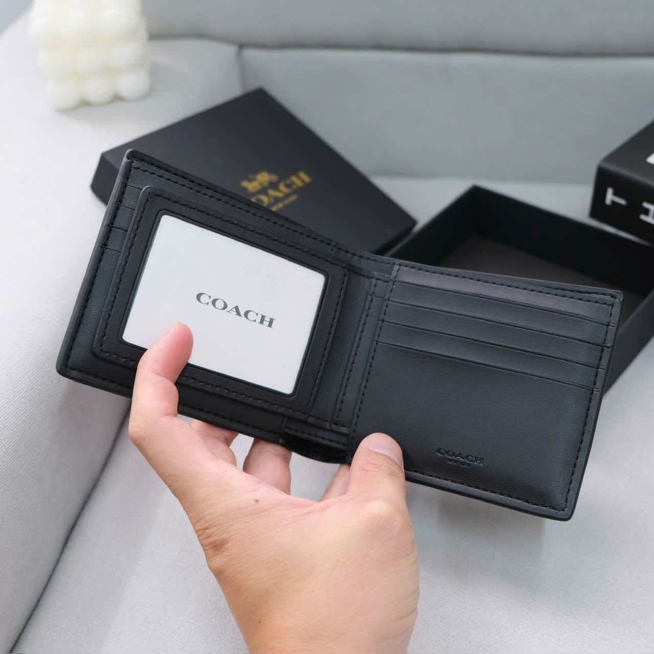  Ví Coach Đen 3 Sọc Hàng Chính Hãng | Fox Sneaker 