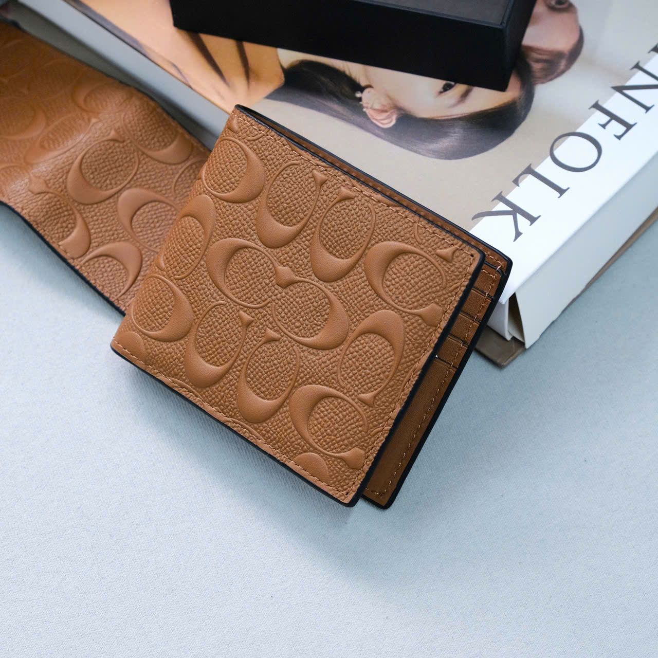  Ví Coach Da Nâu Logo Dập Nổi Hàng Chính Hãng | Fox Sneaker 