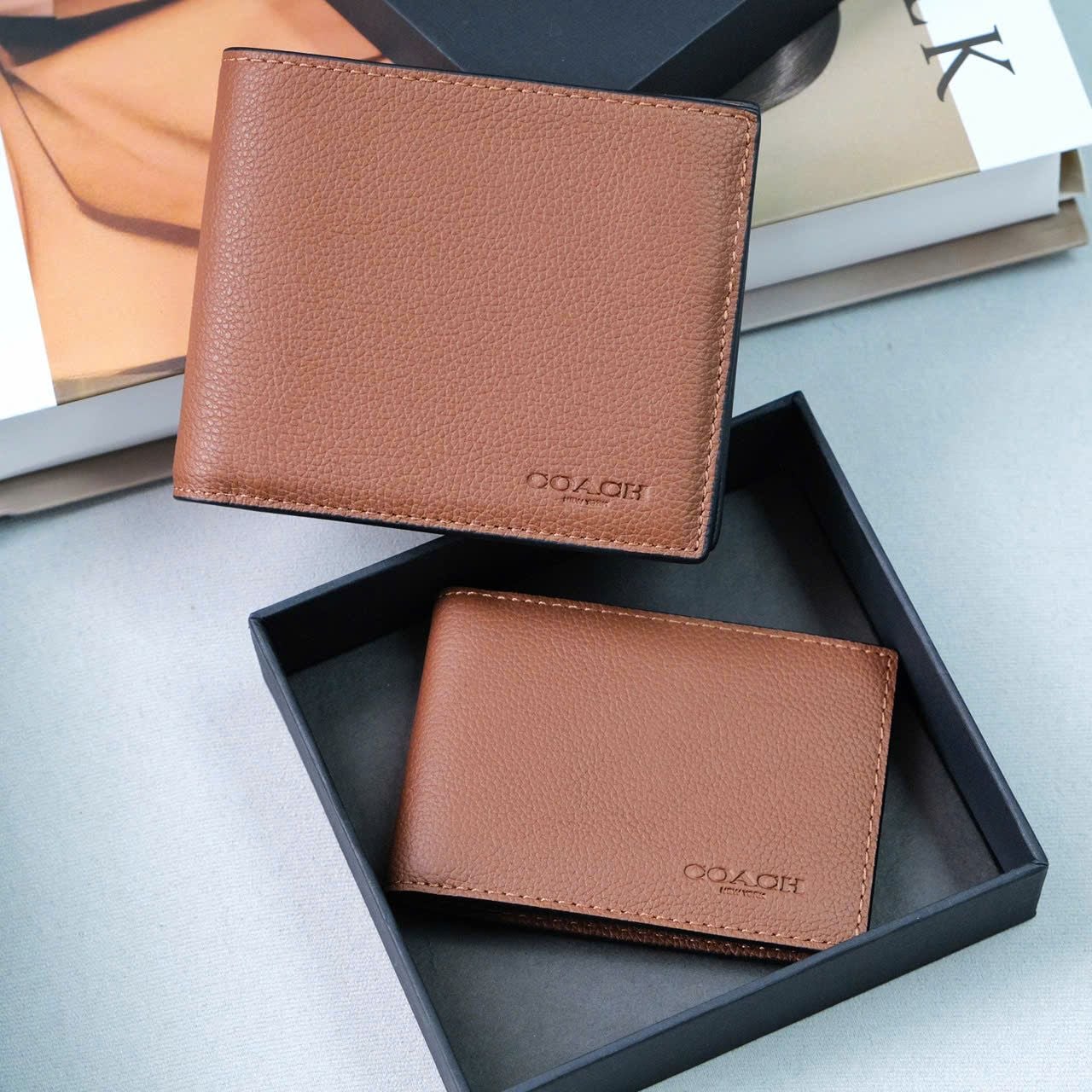  Ví Coach Da Nâu Trơn Hàng Chính Hãng | Fox Sneaker 