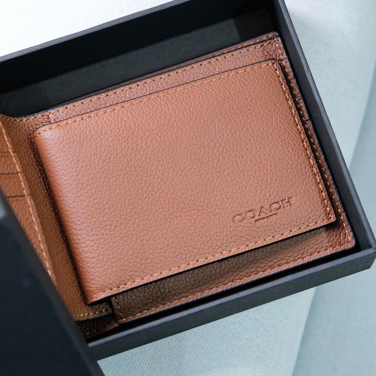  Ví Coach Da Nâu Trơn Hàng Chính Hãng | Fox Sneaker 