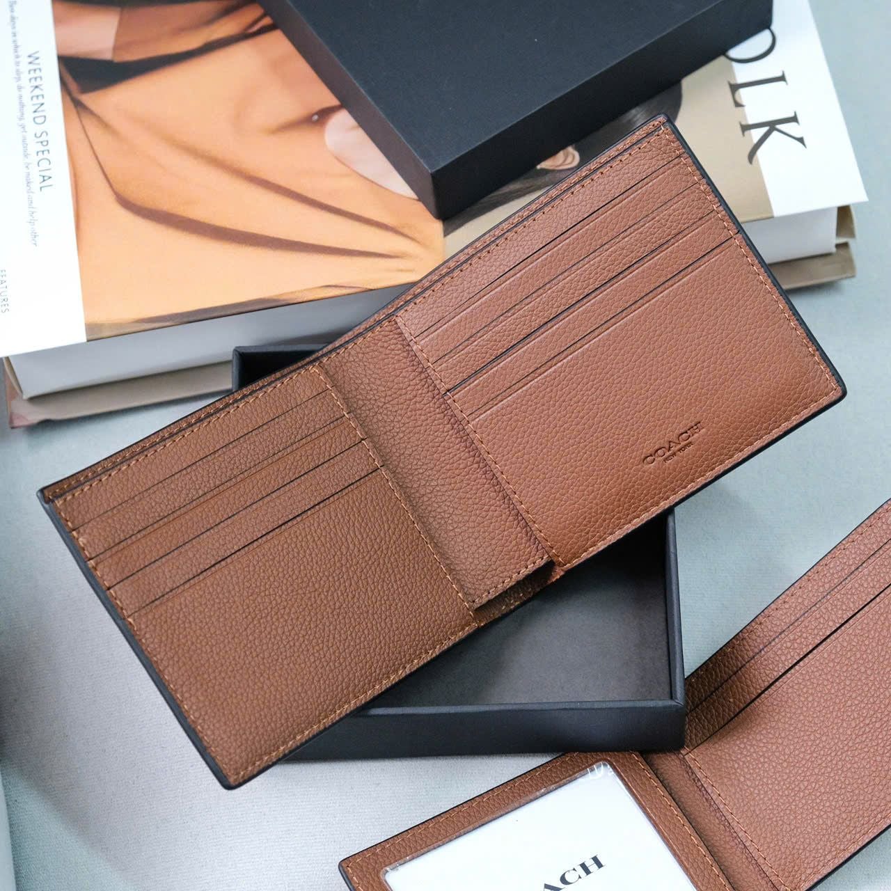  Ví Coach Da Nâu Trơn Hàng Chính Hãng | Fox Sneaker 