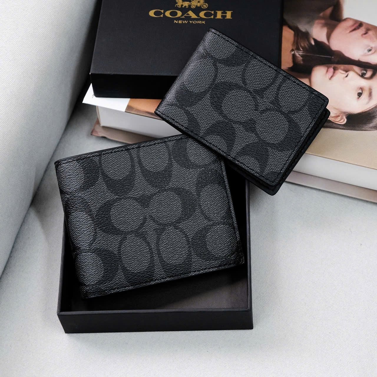  Ví Coach Mono Xám Đen Hàng Chính Hãng | Fox Sneaker 