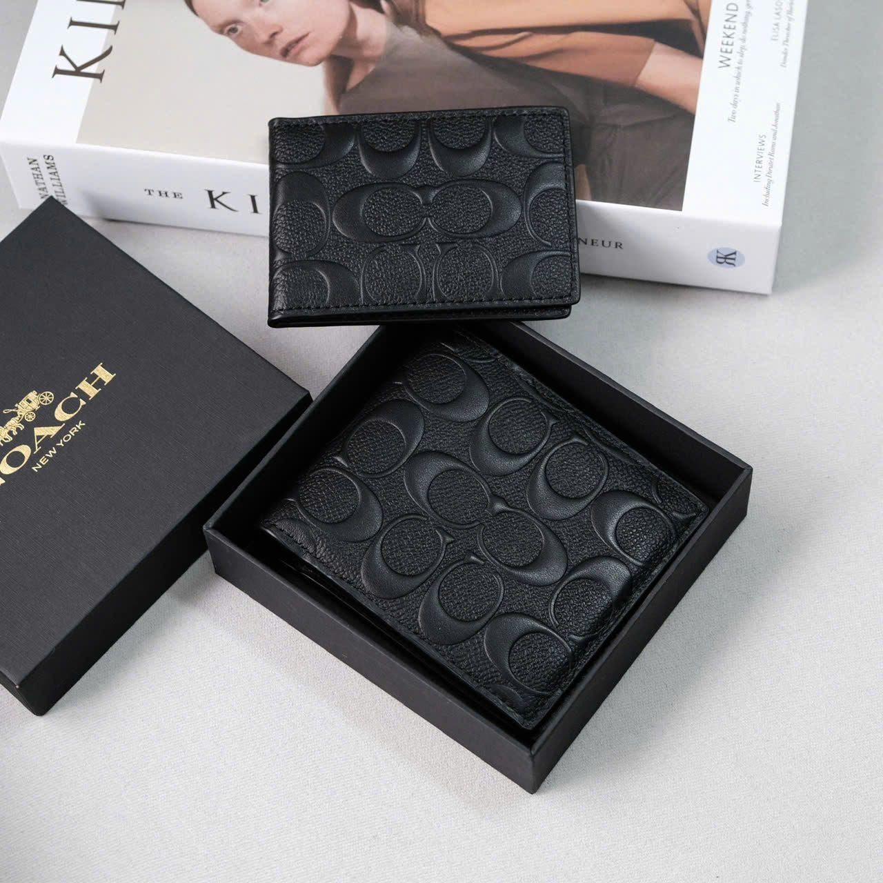  Ví Coach Da Đen Logo Dập Nổi Hàng Chính Hãng | Fox Sneaker 