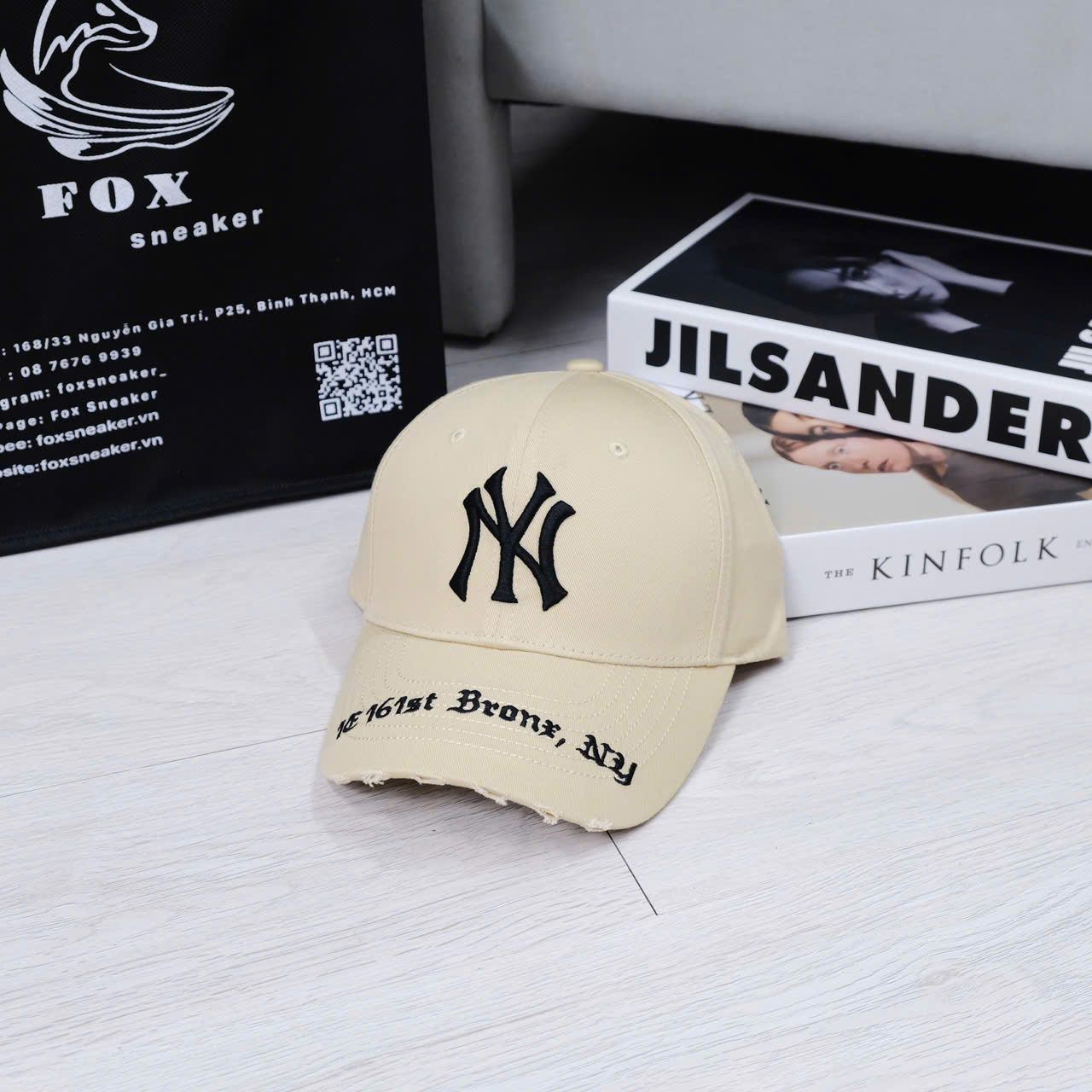  Nón MLB Ny Tan Rách Hàng Chính Hãng 32CPKP111 50B | Fox Sneaker 