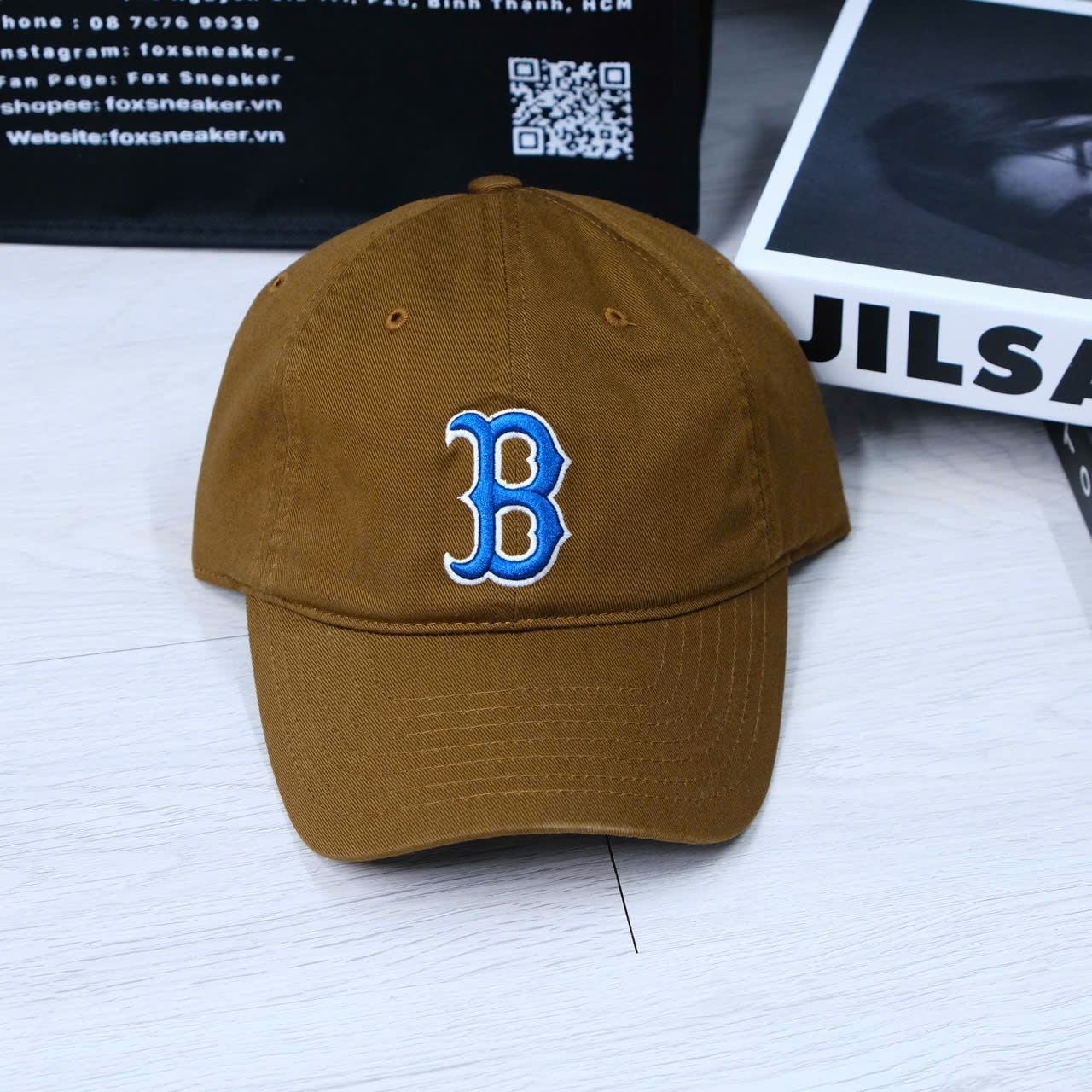  Nón MLB B Nâu Logo Thêu Màu Xanh NAVY Hàng Chính Hãng | Fox Sneaker 