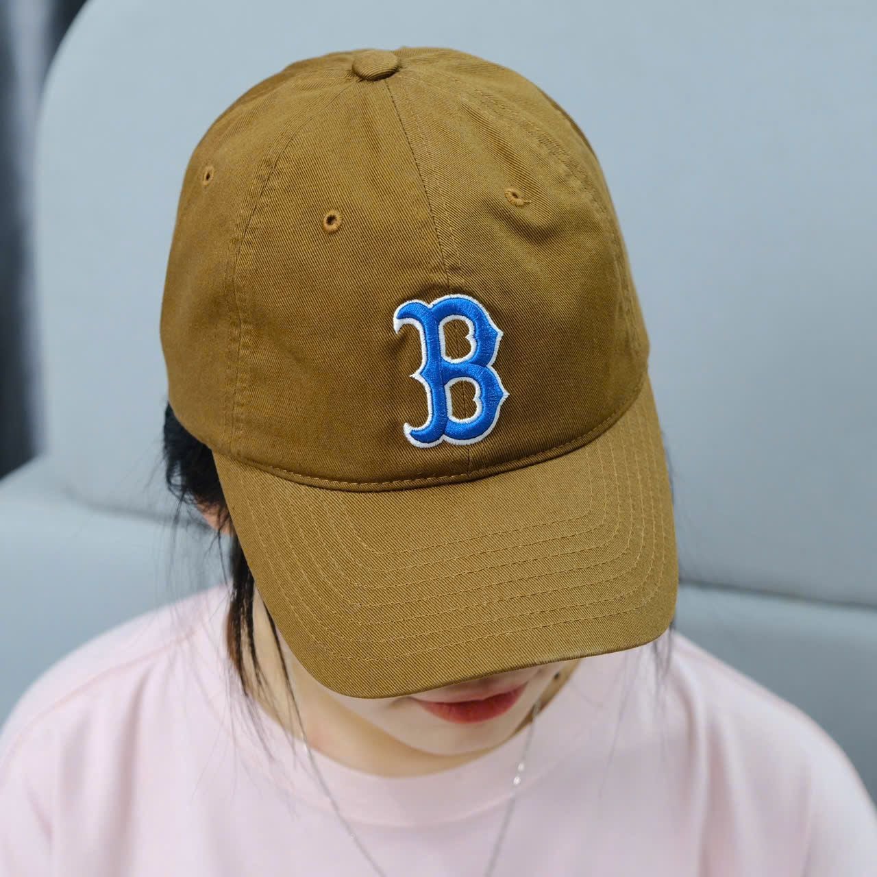  Nón MLB B Nâu Logo Thêu Màu Xanh NAVY Hàng Chính Hãng | Fox Sneaker 