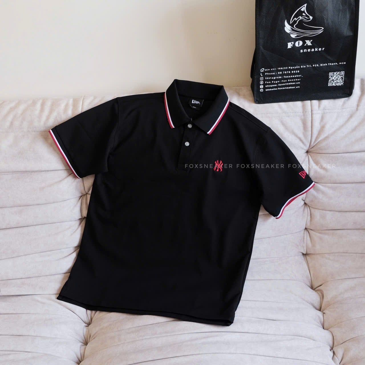  Áo Polo NY Đen Thêu Viền Cổ Đỏ Hàng Chính Hãng CODE: 14852238 | Fox Sneaker 