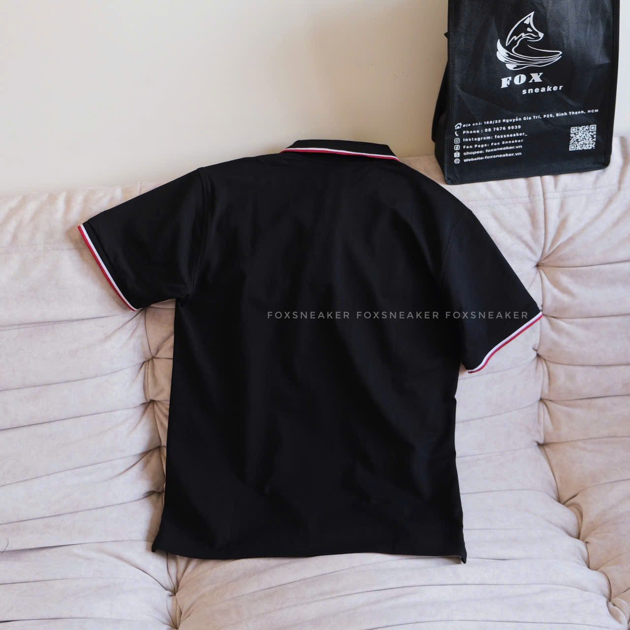  Áo Polo NY Đen Thêu Viền Cổ Đỏ Hàng Chính Hãng CODE: 14852238 | Fox Sneaker 