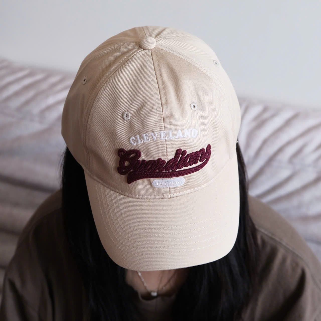  Mũ Nón MLB Cleveland 3ACPVL24N-45BGM Màu Be Hàng Chính Hãng 