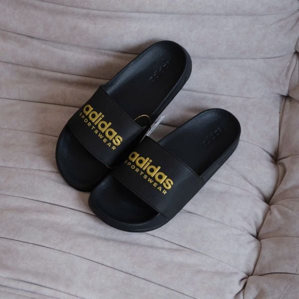  Dép Adidas Adilette Đen Chữ Vàng Hàng Chính Hãng II0018 