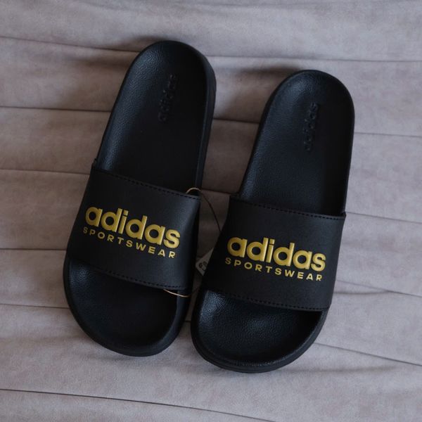  Dép Adidas Adilette Đen Chữ Vàng Hàng Chính Hãng II0018 
