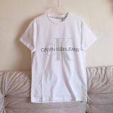  Áo Thun CK Basic Màu Trắng Slim Fit Logo Phản Quang Hàng Chính Hãng 