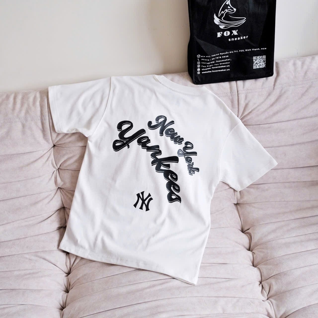  SALE - Áo Thun New Era Ny T12 Trắng V2 Hàng Chính Hãng CODE: 15554889 | Fox Sneaker 