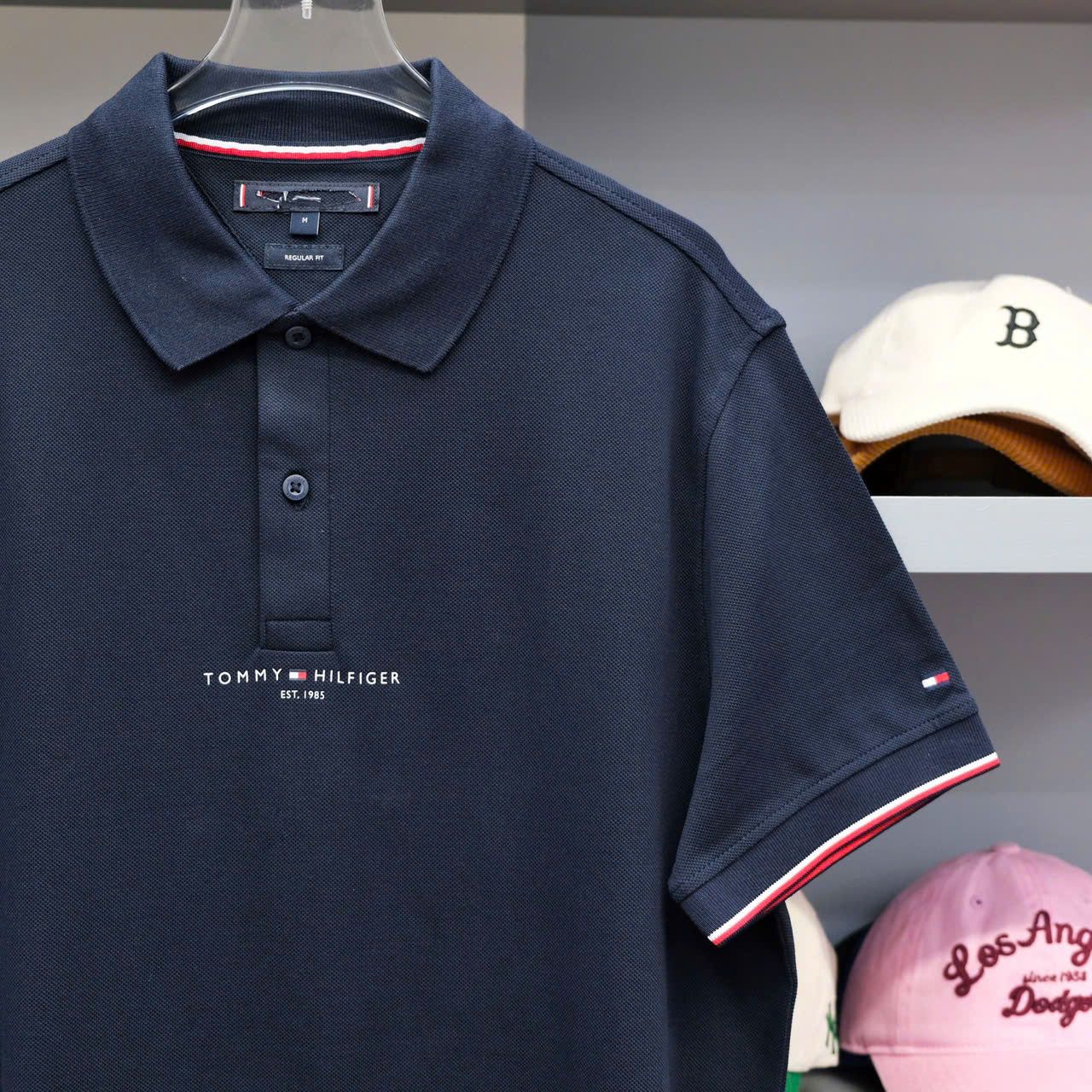  Polo Tommy Xanh Đen Logo Giữa Ngực Hàng Chính Hãng SP016783 | Fox Sneaker 