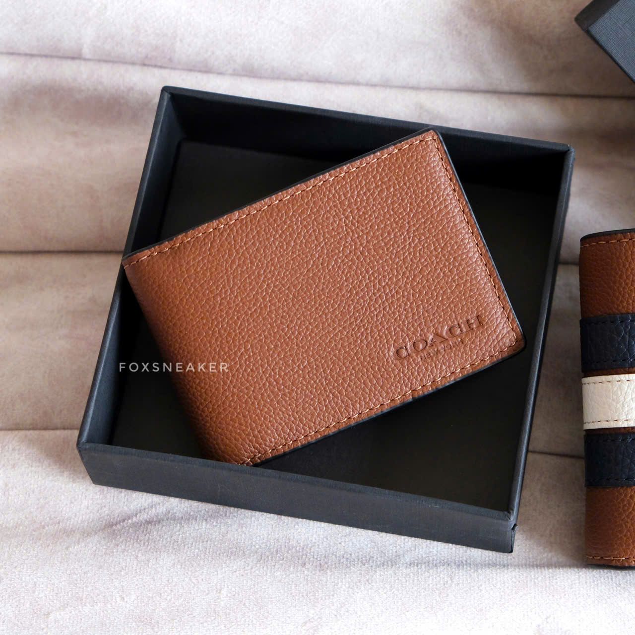  Ví Coach Nâu 3 Sọc Hàng Chính Hãng | Fox Sneaker 