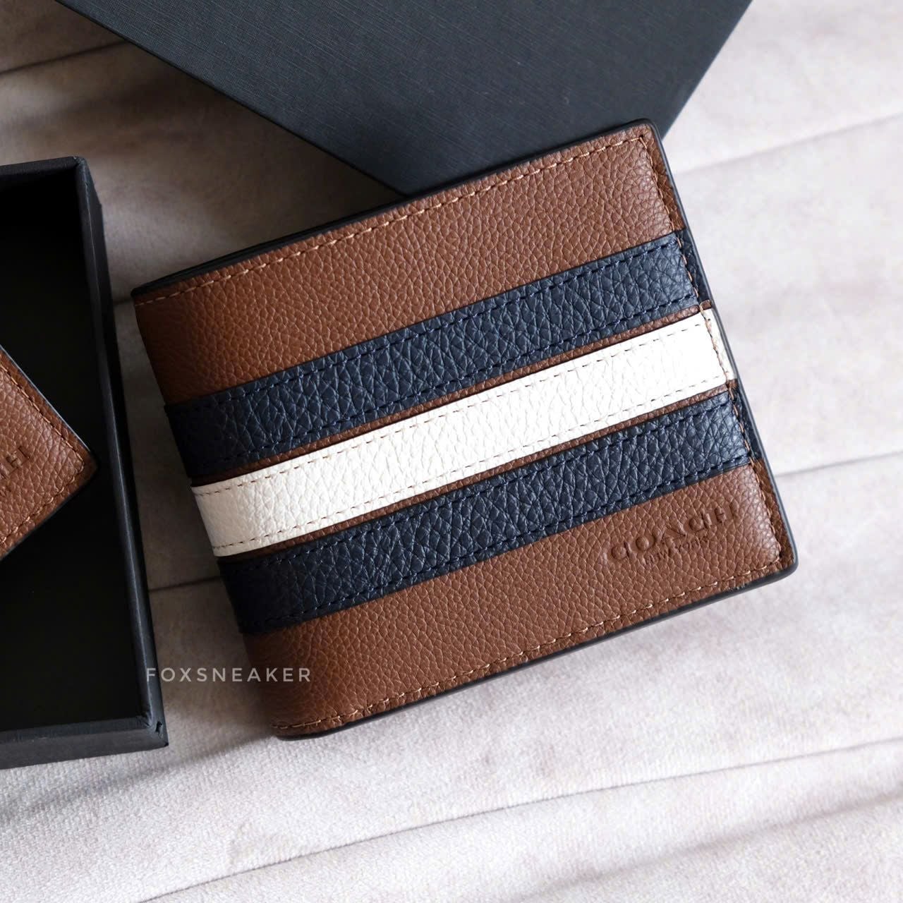  Ví Coach Nâu 3 Sọc Hàng Chính Hãng | Fox Sneaker 