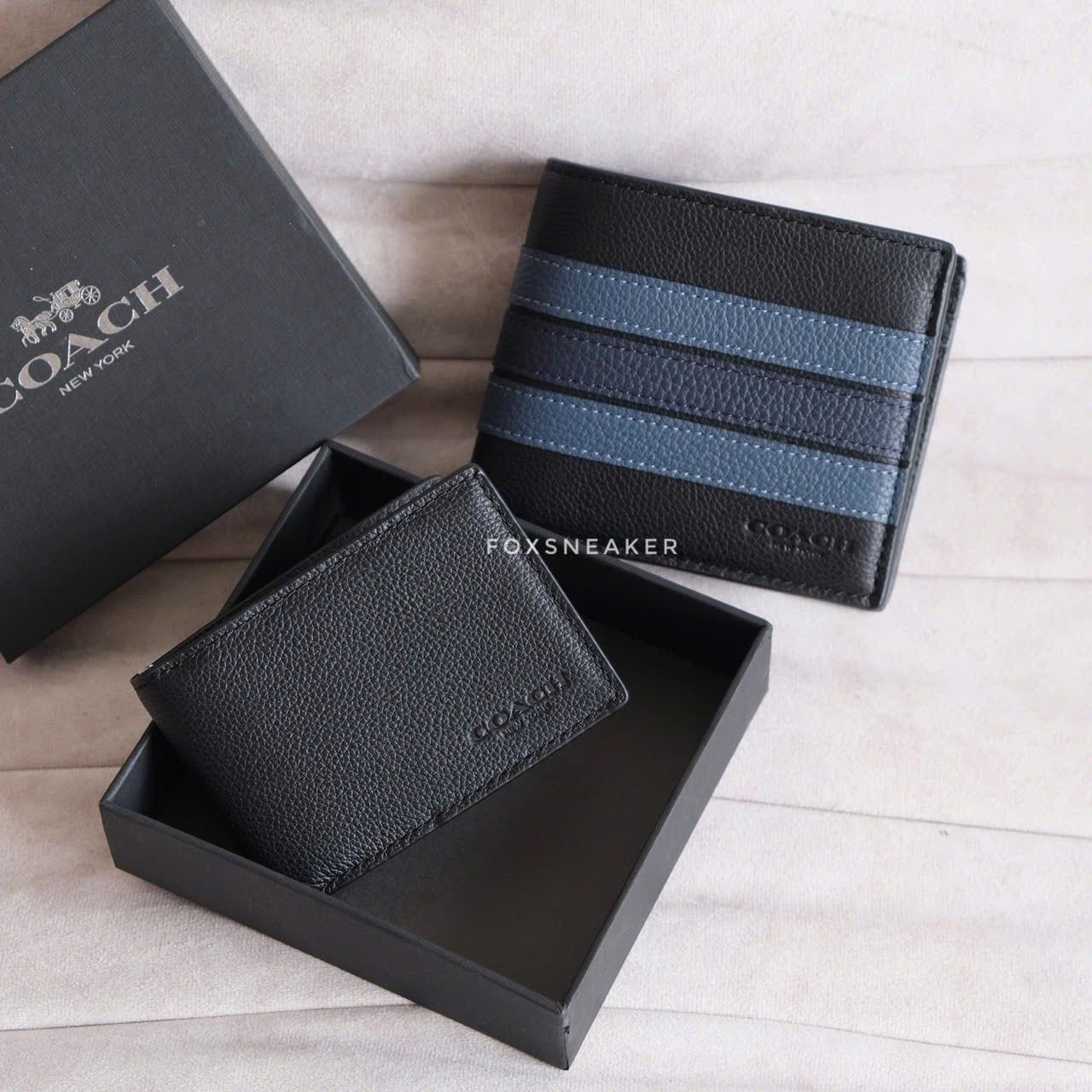  Ví Coach Đen 3 Sọc Hàng Chính Hãng | Fox Sneaker 