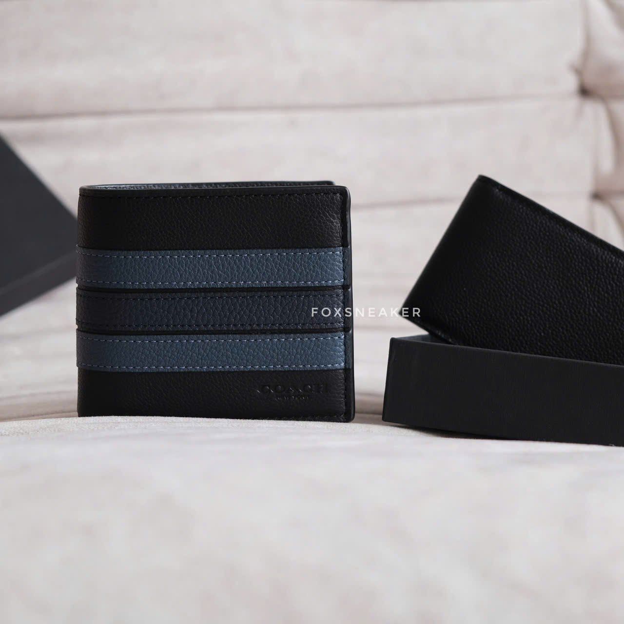  Ví Coach Đen 3 Sọc Hàng Chính Hãng | Fox Sneaker 