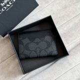  Ví Coach Nam Châm Mono Xám Hàng Chính Hãng | Fox Sneaker 