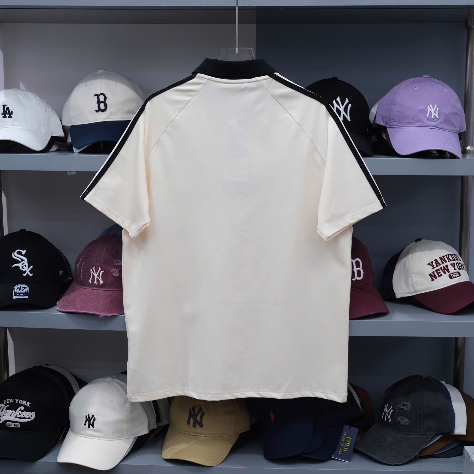  Áo Polo New York Kem 3 Sọc Hàng Chính Hãng 16548991 | Fox Sneaker 