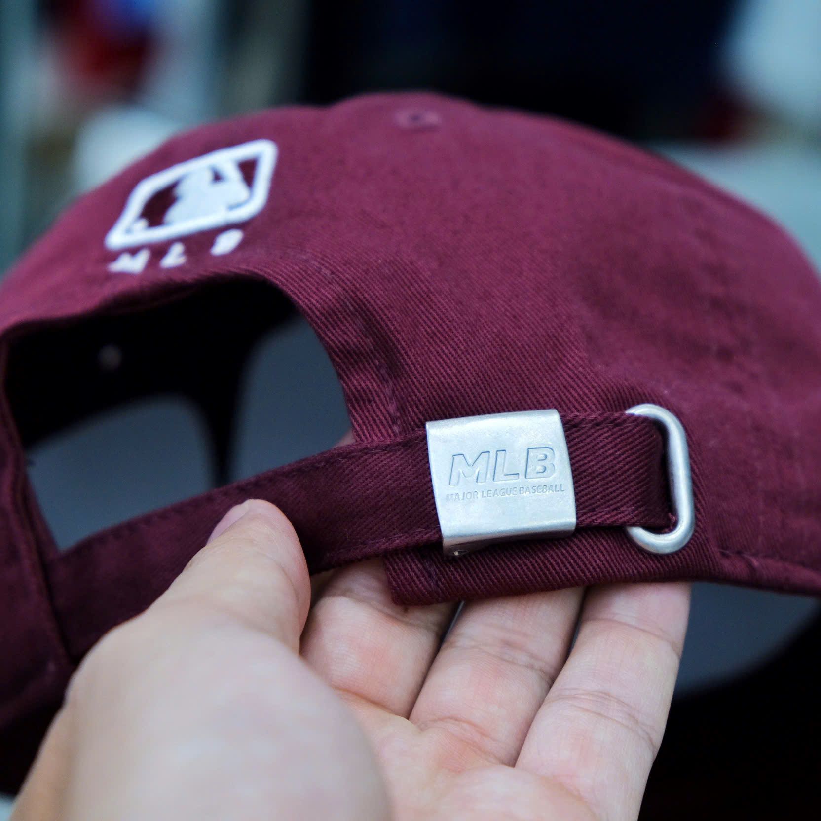  Mũ/Nón MLB B Đỏ Mận Logo lớn Hàng Chính Hãng SP017594 