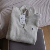  Half Zip Ralph Xám Nhạt Logo Navy Hàng Chính Hãng:  SP018803 | Fox Sneaker 