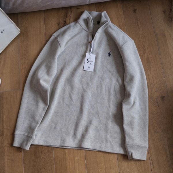  Half Zip Ralph Xám Nhạt Logo Navy Hàng Chính Hãng:  SP018803 | Fox Sneaker 