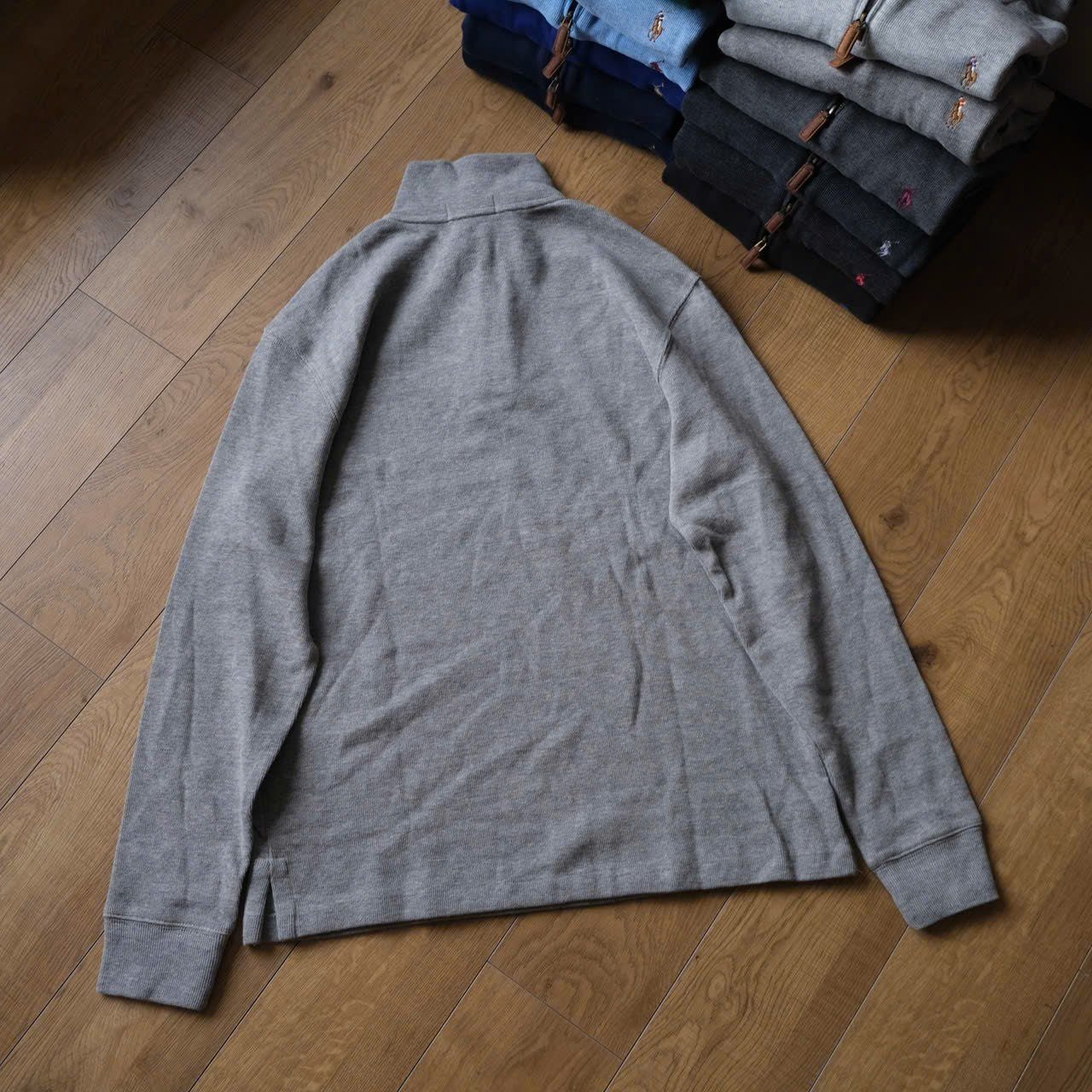  Half Zip Ralph Xám Logo Navy Hàng Chính Hãng  SP018785 | Fox Sneaker 