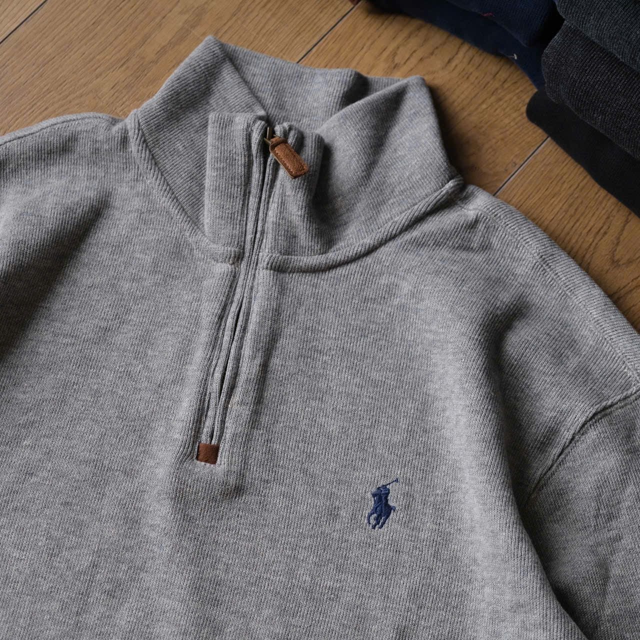  Half Zip Ralph Xám Logo Navy Hàng Chính Hãng  SP018785 | Fox Sneaker 