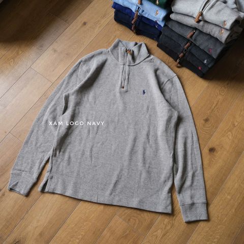 Half Zip Ralph Xám Logo Navy Hàng Chính Hãng  SP018785 | Fox Sneaker
