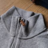  Half Zip Ralph Xám Logo Navy Hàng Chính Hãng  SP018785 | Fox Sneaker 