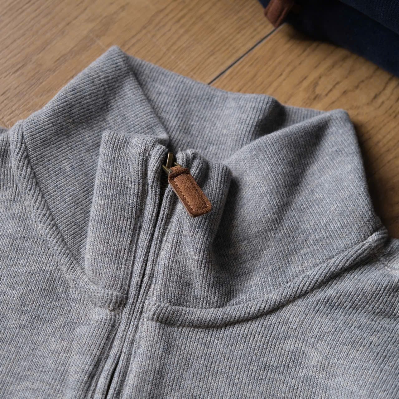  Half Zip Ralph Xám Logo Navy Hàng Chính Hãng  SP018785 | Fox Sneaker 