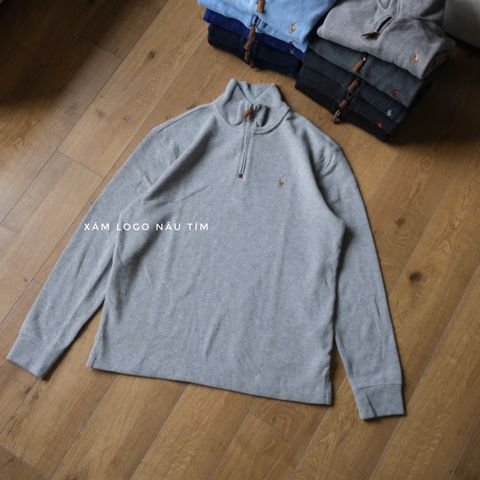 Half Zip Ralph Xám Logo Nâu Tím Hàng Chính Hãng  SP018779| Fox Sneaker