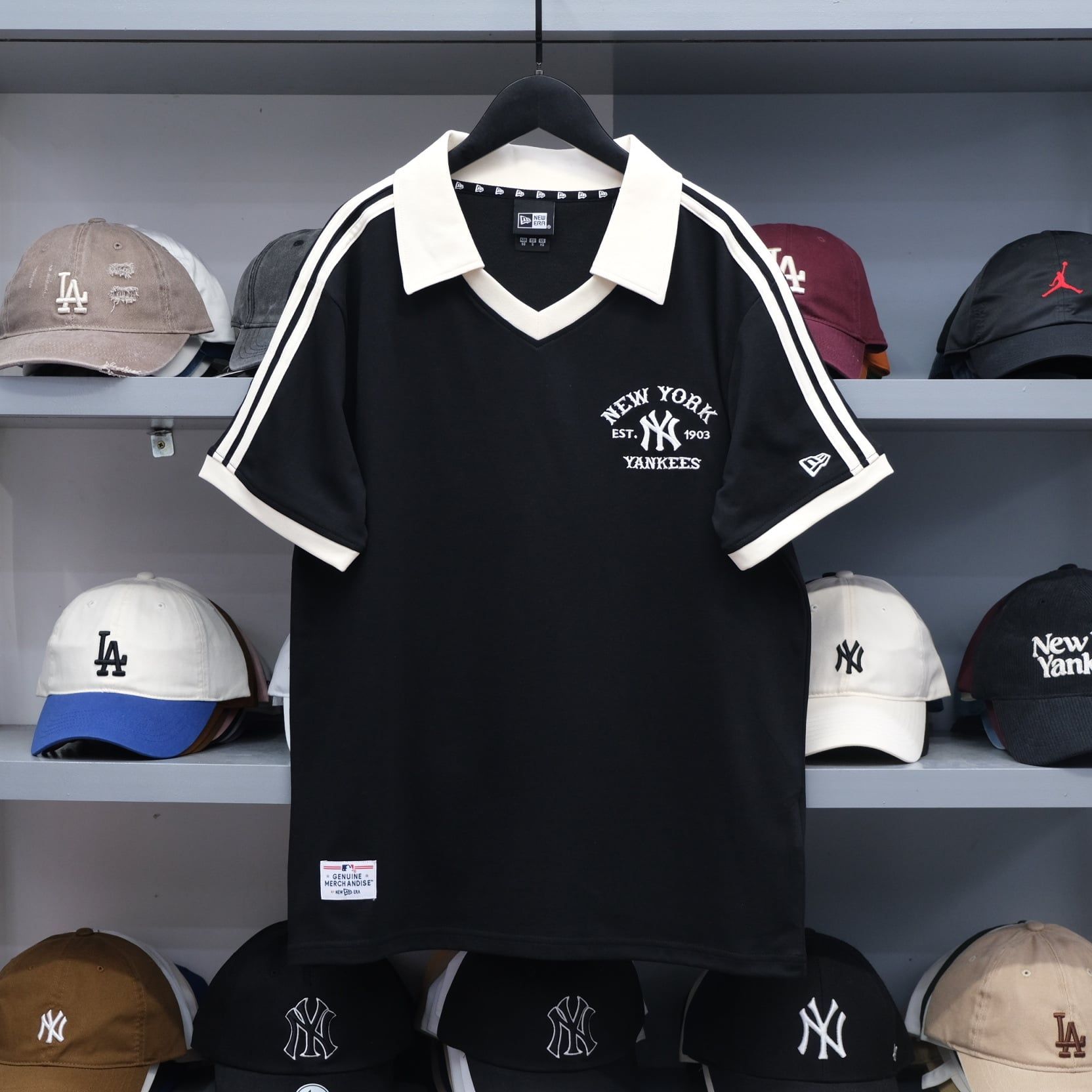  Polo Jersey Ny Đen Cổ Kem SS25 Hàng Chính Hãng 15488862 