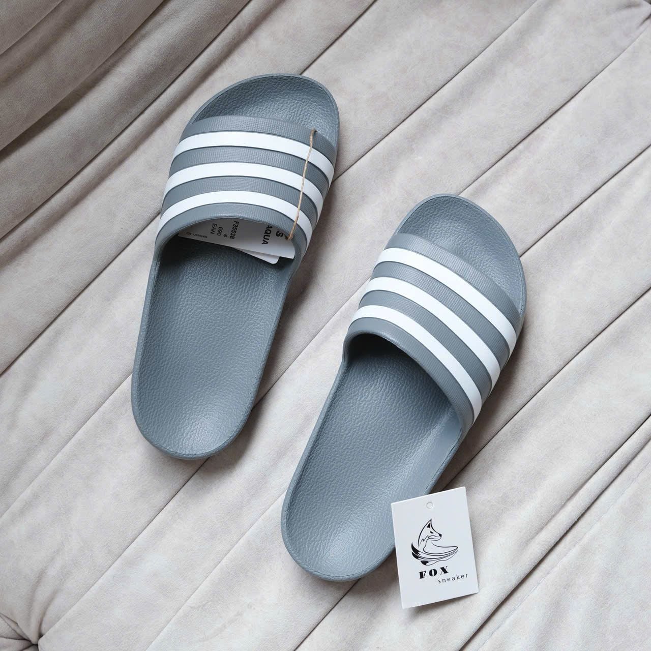  Dép Adidas Aqua Xám Hàng Chính Hãng F35538 