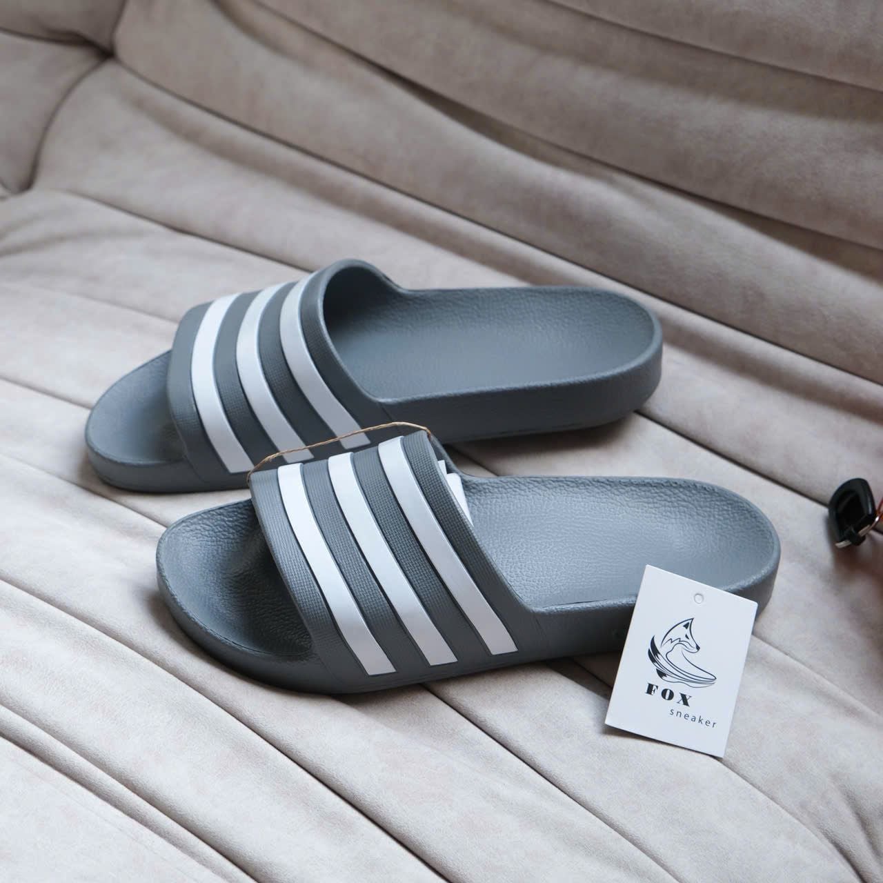  Dép Adidas Aqua Xám Hàng Chính Hãng F35538 