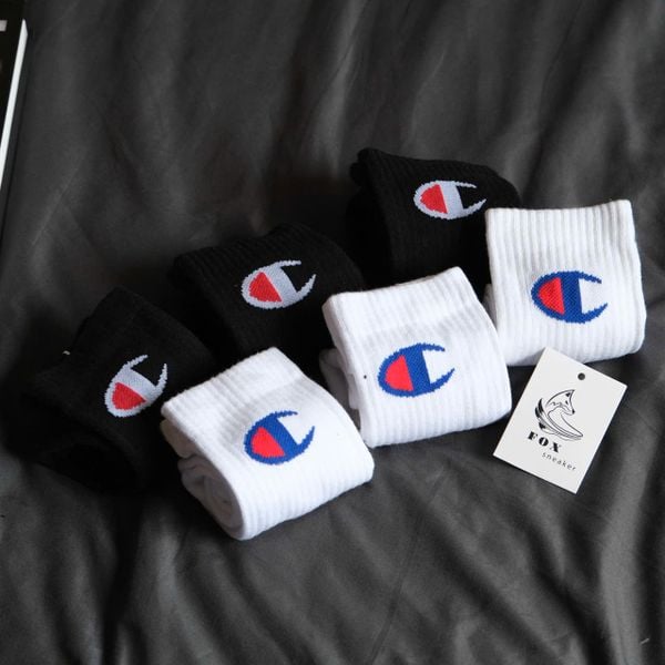  Vớ Champion Trắng Đen Hàng Chính Hãng SP019920 
