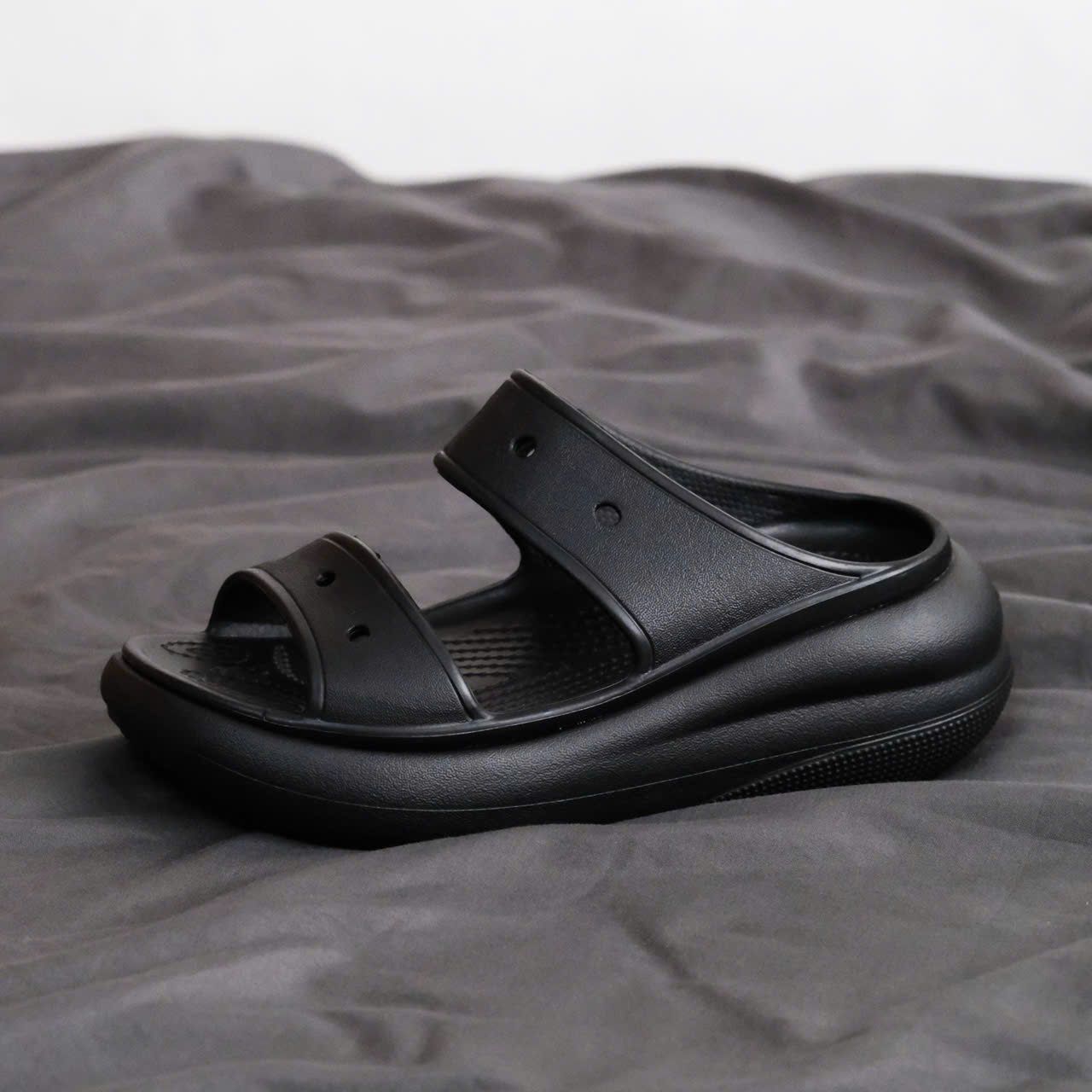  Dép Sandal Crush Classic 2 Quai Nữ Màu Trắng Đen Hồng Kem Đế Cao 7cm - Fox Sneaker 