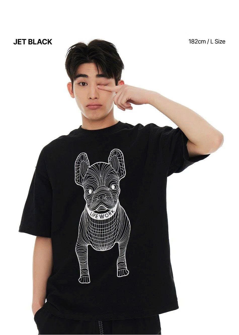  Áo Thun Life Work Đen Logo Xám Hàng Chính Hãng CODE: LW255TS990-1 