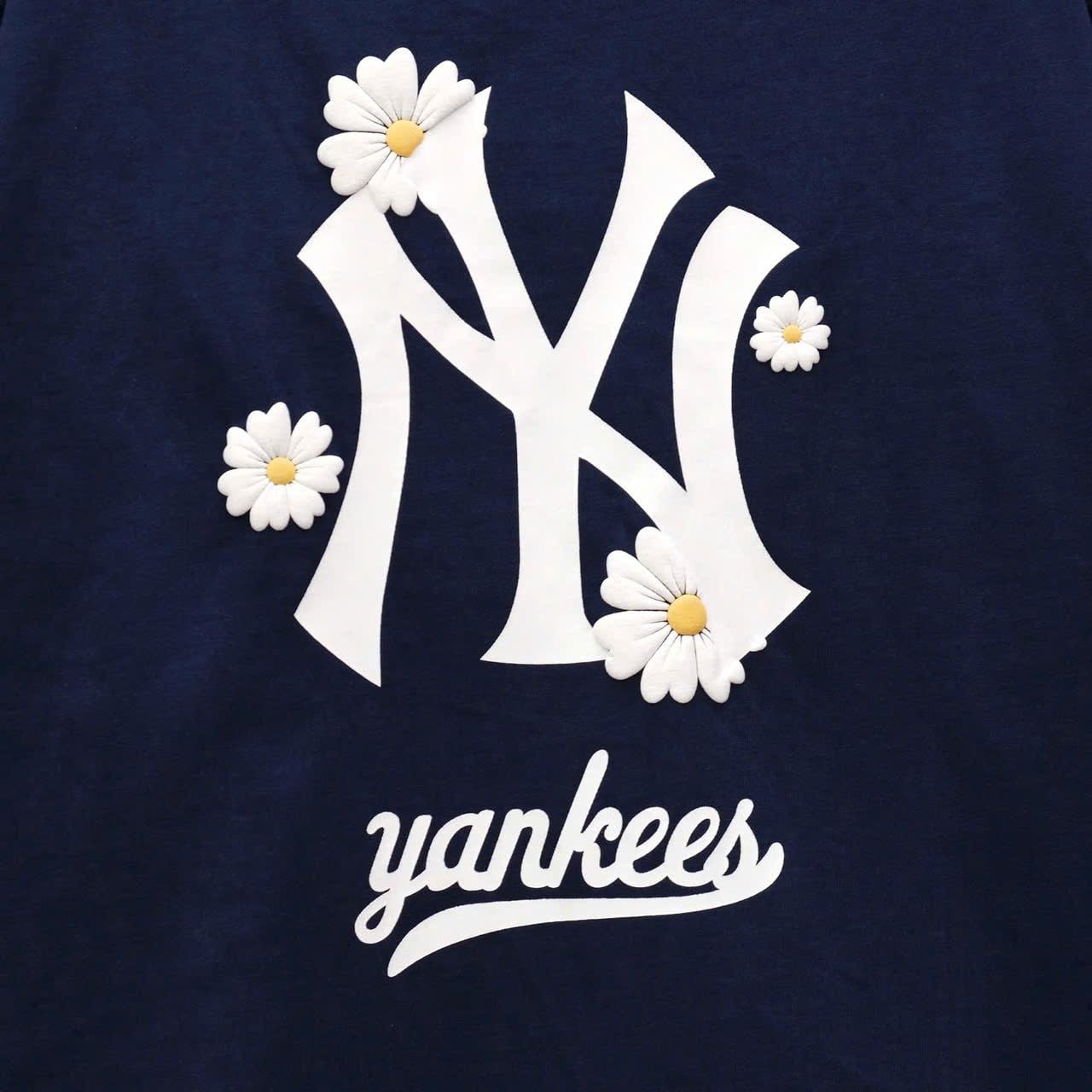  Áo Thun New Era Flower Navy Logo In Phồng 100% Cotton Mã 13765214 