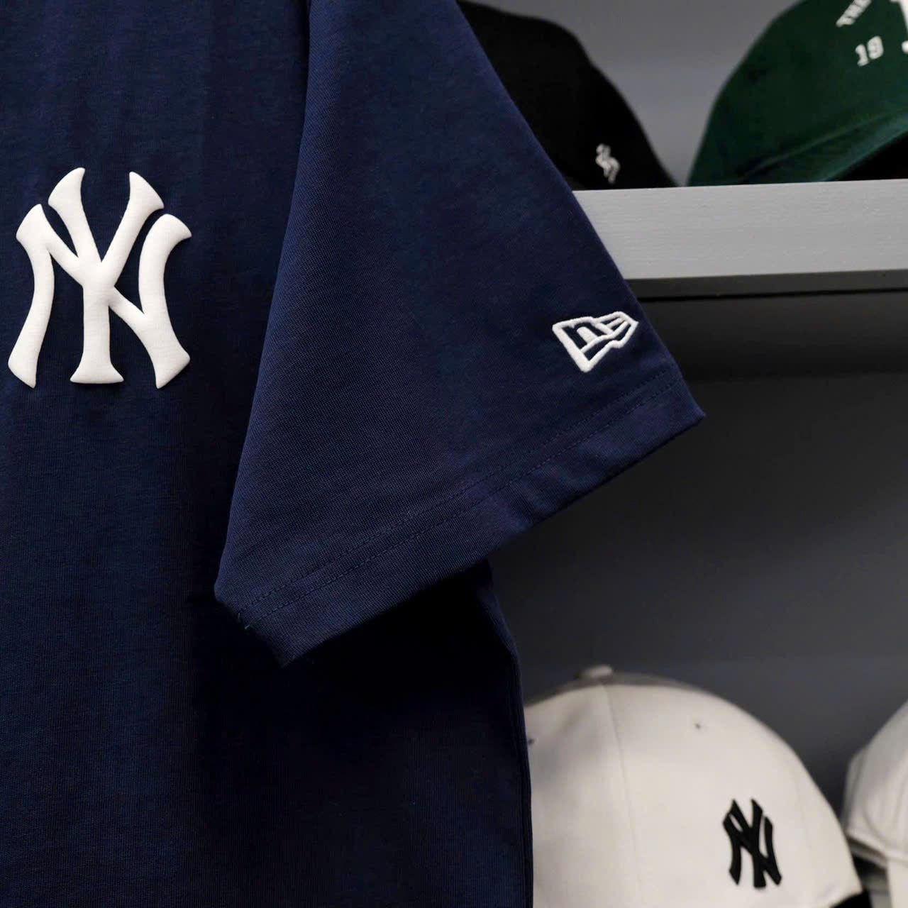  Áo Thun New Era Flower Navy Logo In Phồng 100% Cotton Mã 13765214 
