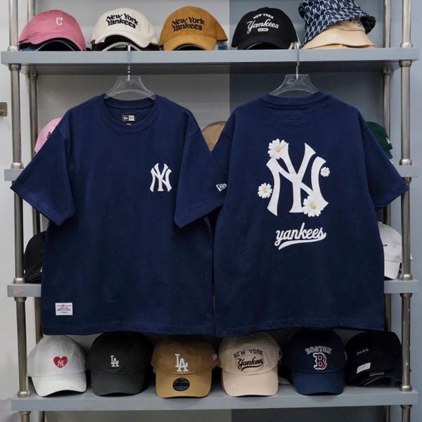  Áo Thun New Era Flower Navy Logo In Phồng 100% Cotton Mã 13765214 