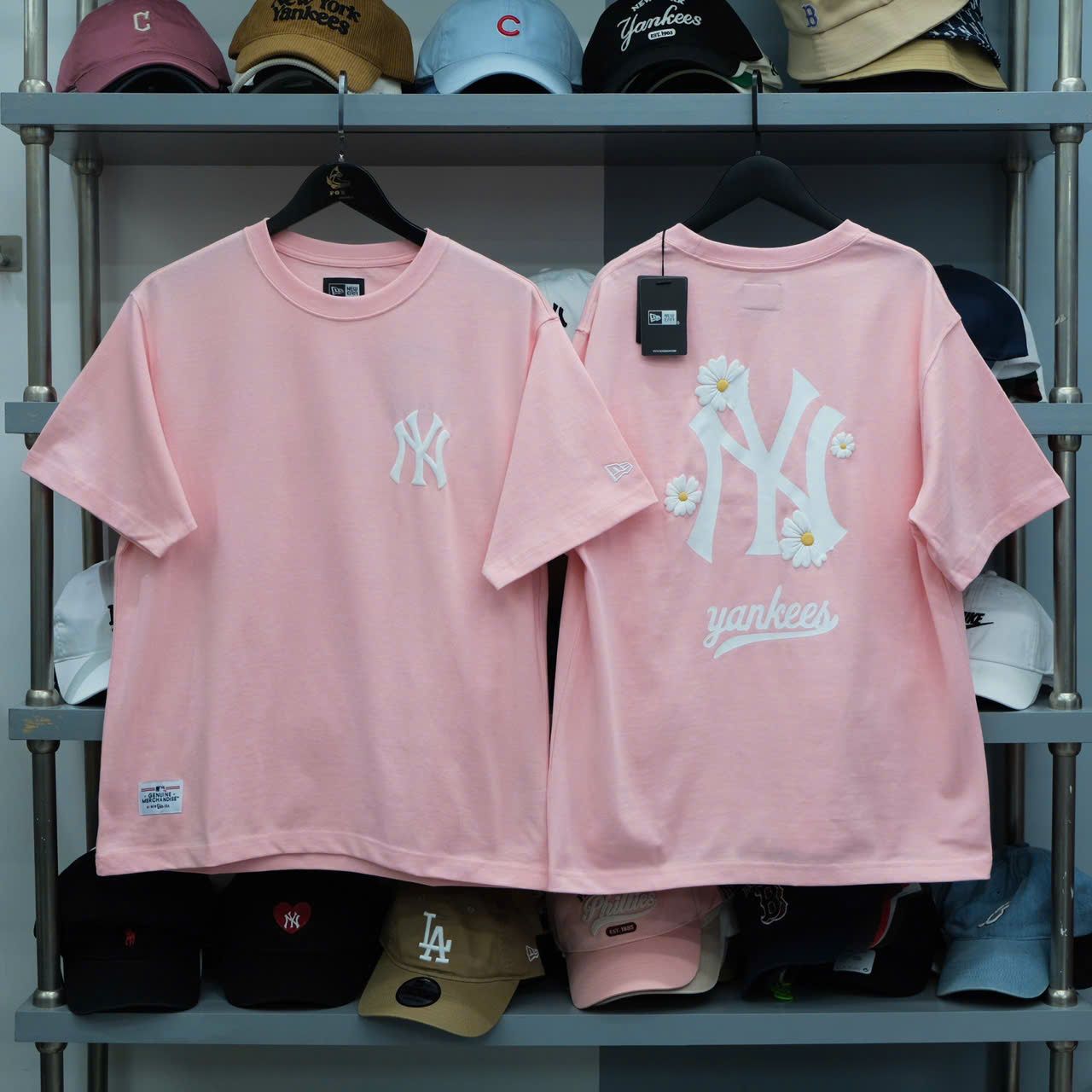  Áo Thun New Era Flower Hồng Logo In Phồng 100% Cotton Hàng Chính Hãng 13765215 