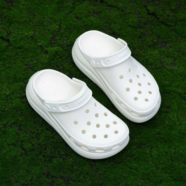  Dép Crocs Crush 7cm - Trắng Hàng Chính Hãng 