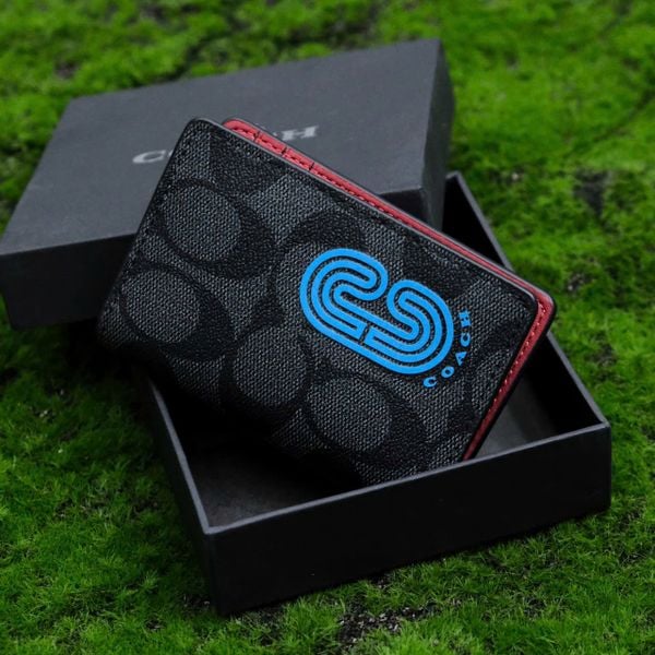  Ví & Holder Card Coach Đen C Chữ Xanh Hàng Chính Hãng 