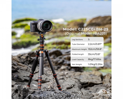 Chân máy ảnh K&F Concept C225C0+BH-25 Carbon - KF09.077V2