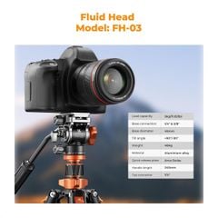 Chân máy ảnh K&Fconcept K234A7+FH-03 - KF09.136