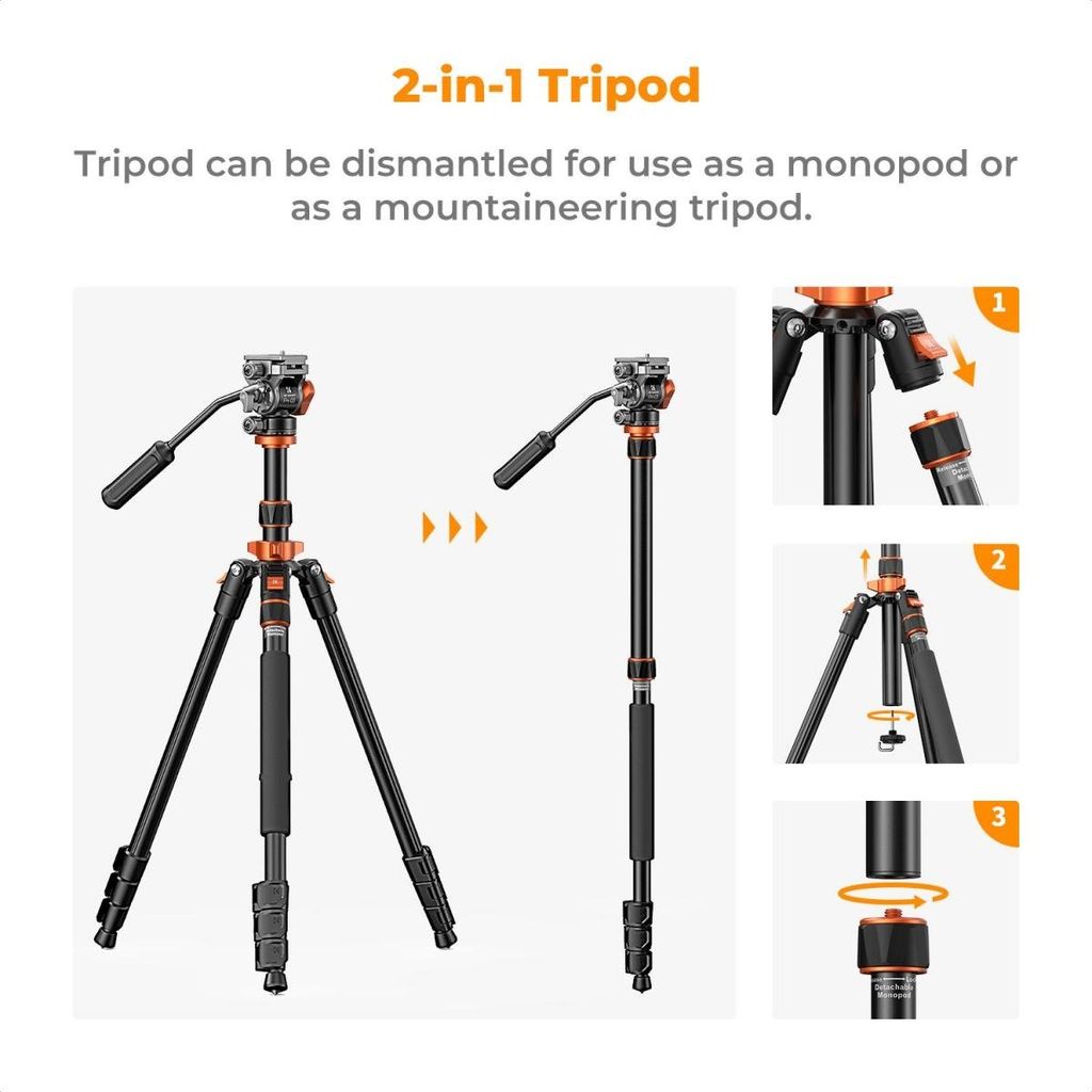 Chân máy ảnh K&Fconcept K234A7+FH-03 - KF09.136