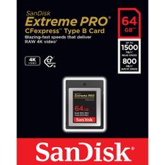 Thẻ nhớ CFexpress 2.0 SanDisk Extreme Pro 64GB Type B