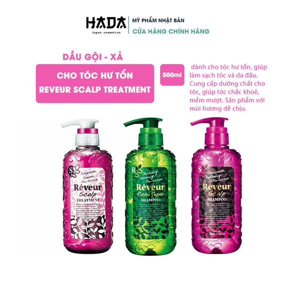 Dầu gội,dầu xả chăm sóc da đầu và ngăn ngừa gàu ngứa Rêveur 500ml